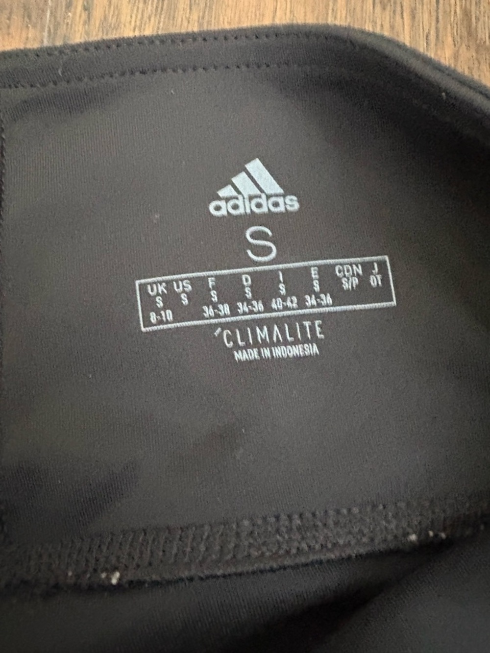 Adidas Climalite Black Leggings Size Small High Rise Workout Athletic Stripe - Picture 3 of 5